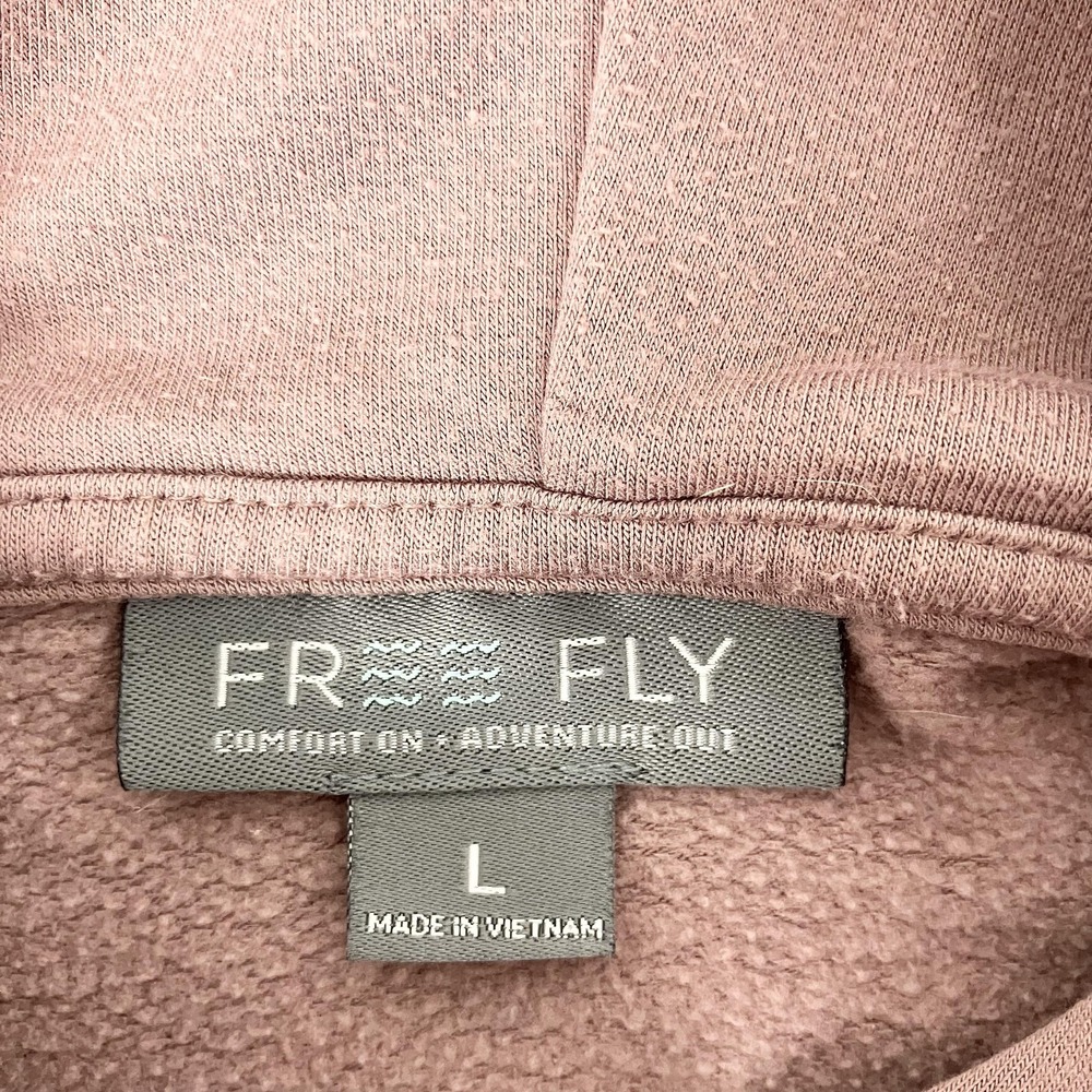 Free Fly Hoodie Sweatshirt Womens Large Pink Bamboo Fleece Stretch Lightweight - Picture 2 of 6